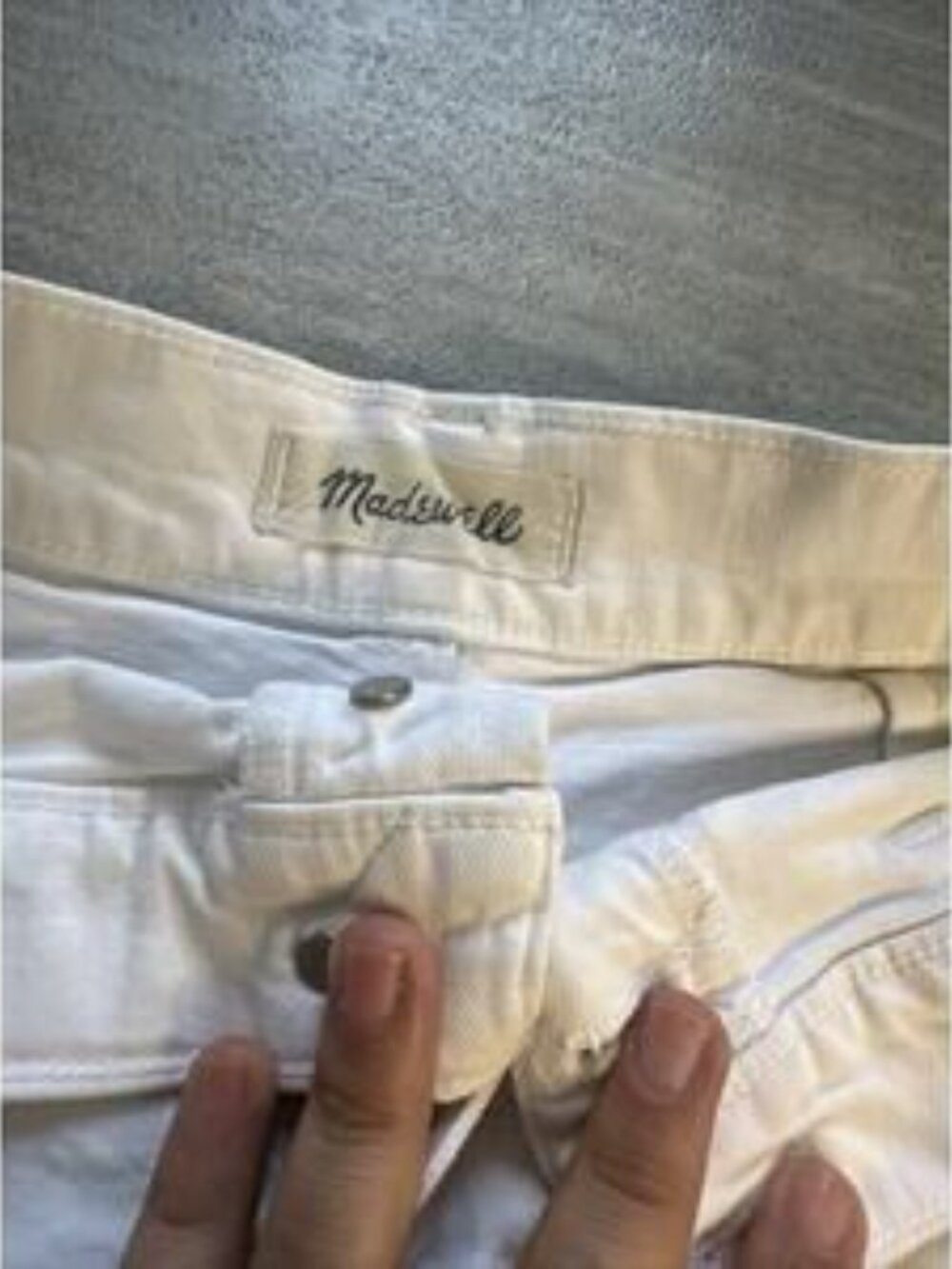 High rise denim Cut Off shorts white - Picture 4 of 4